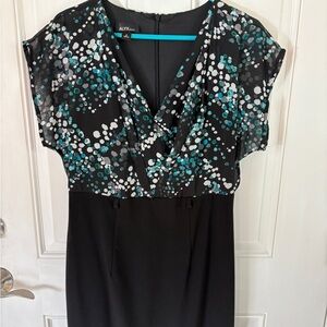 Alyx Black Dress with Teal Accents